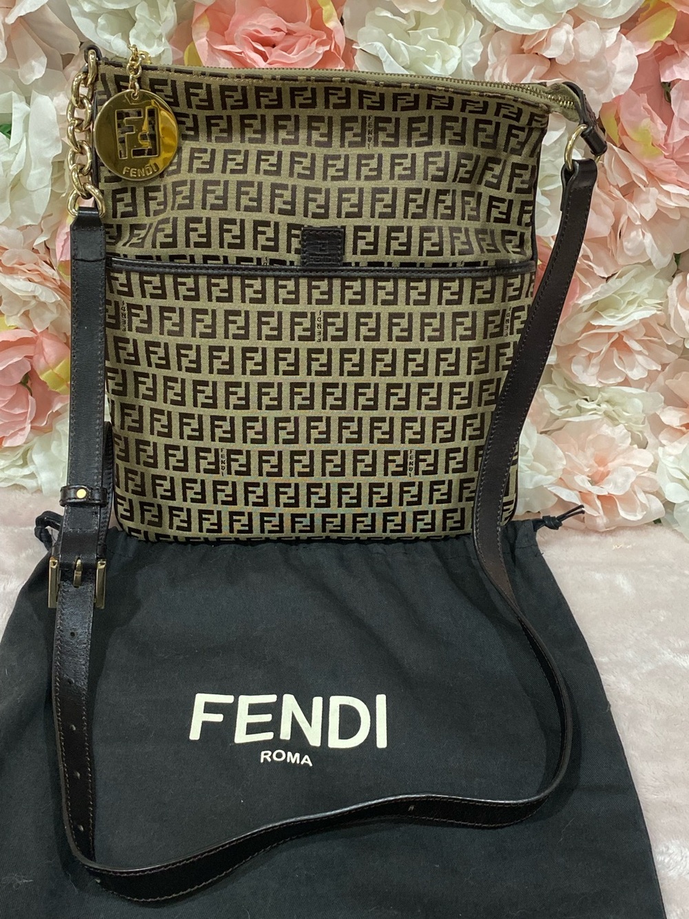 Fendi Zucchino Canvas Crossbody Bag